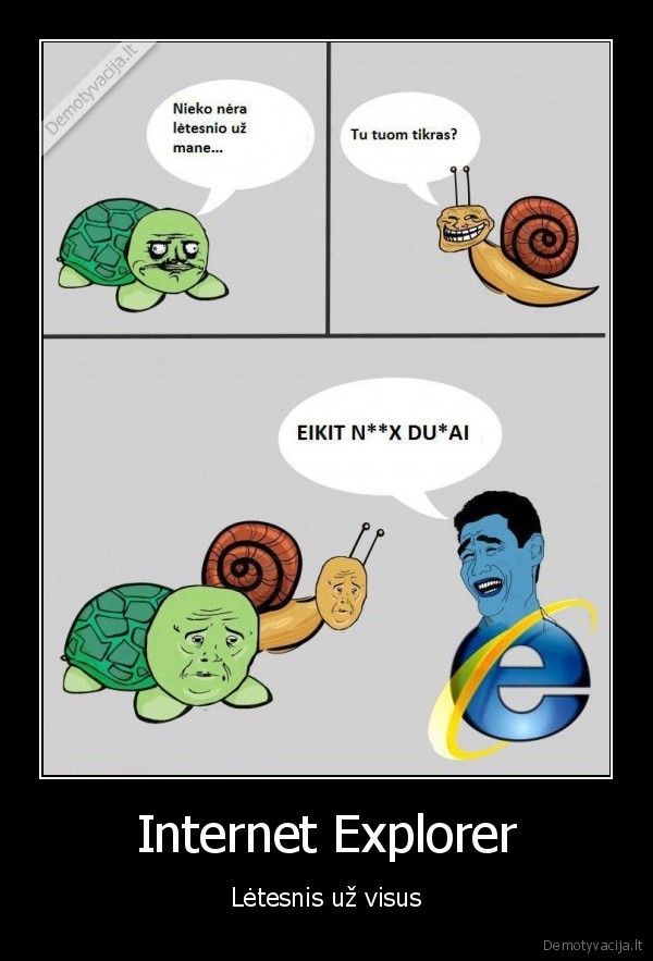 Internet Explorer - Lėtesnis už visus