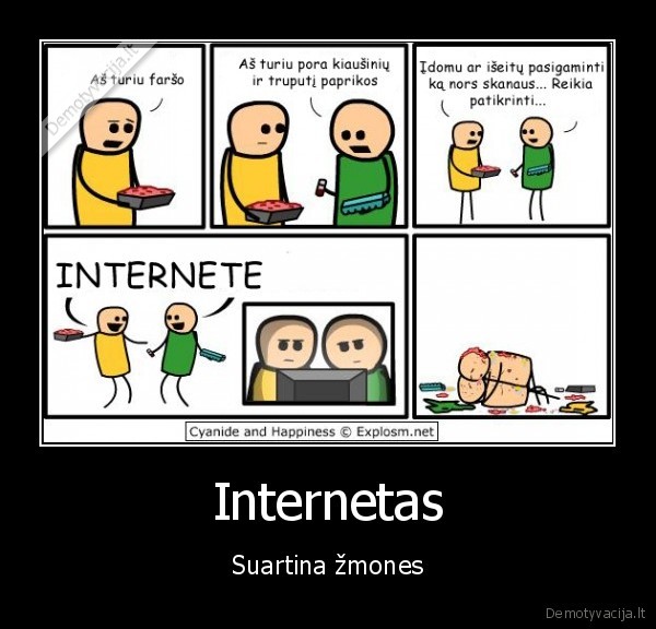 Internetas - Suartina žmones