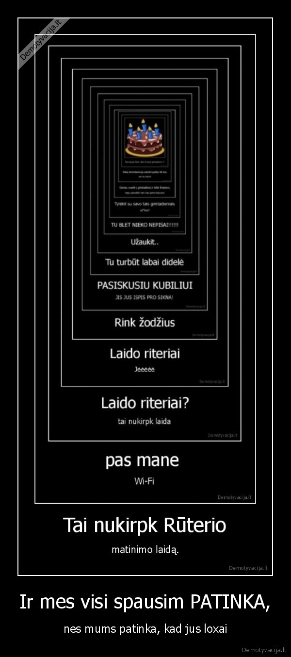 Ir mes visi spausim PATINKA, - nes mums patinka, kad jus loxai