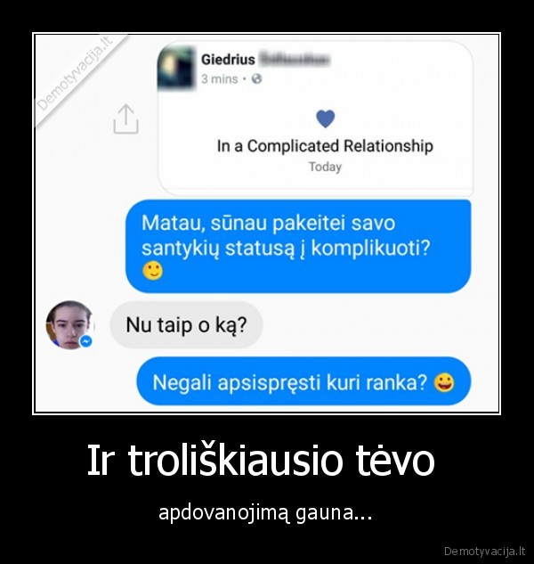 Ir troliškiausio tėvo  - apdovanojimą gauna...