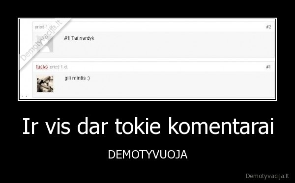 Ir vis dar tokie komentarai - DEMOTYVUOJA