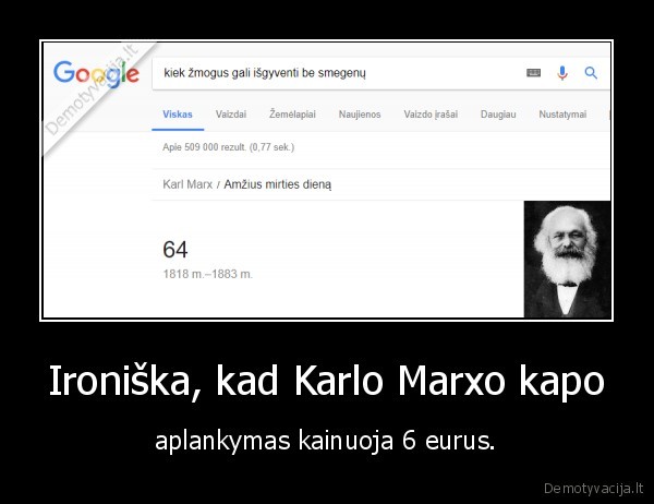 Ironiška, kad Karlo Marxo kapo - aplankymas kainuoja 6 eurus.