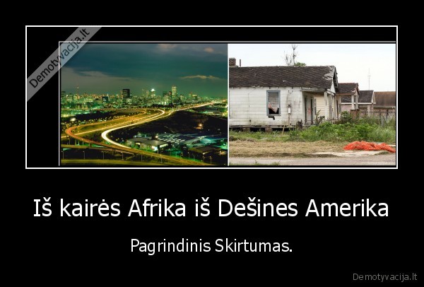 Iš kairės Afrika iš Dešines Amerika - Pagrindinis Skirtumas.