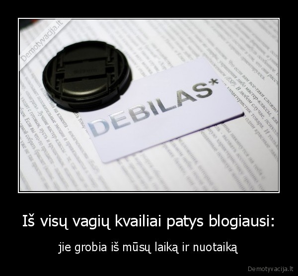 Iš visų vagių kvailiai patys blogiausi: - jie grobia iš mūsų laiką ir nuotaiką