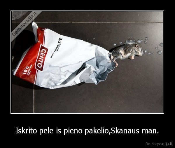 Iskrito pele is pieno pakelio,Skanaus man. - 