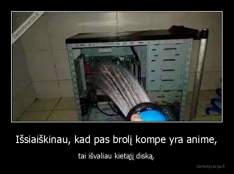 Išsiaiškinau, kad pas brolį kompe yra anime, - tai išvaliau kietąjį diską.