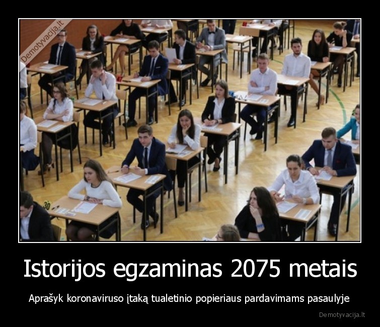 Istorijos egzaminas 2075 metais - Aprašyk koronaviruso įtaką tualetinio popieriaus pardavimams pasaulyje