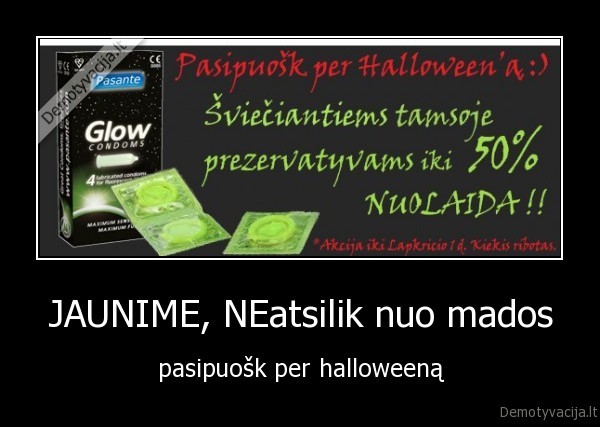 JAUNIME, NEatsilik nuo mados - pasipuošk per halloweeną