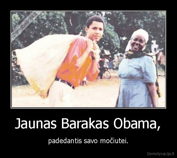 Jaunas Barakas Obama, - padedantis savo močiutei.