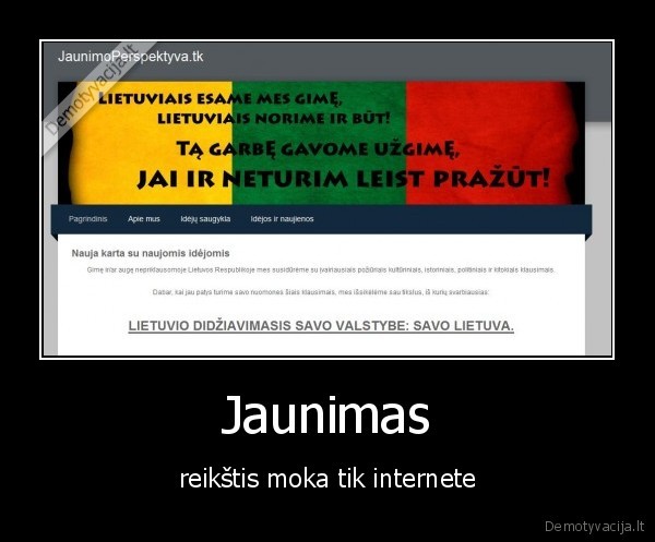 Jaunimas - reikštis moka tik internete