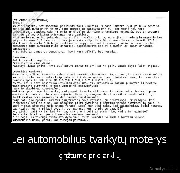 Jei automobilius tvarkytų moterys - grįžtume prie arklių