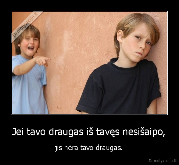 Jei tavo draugas iš tavęs nesišaipo, - jis nėra tavo draugas.