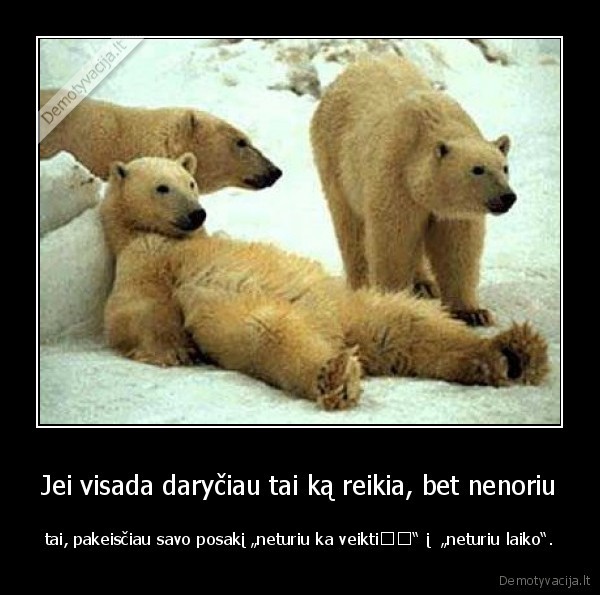 Jei visada daryčiau tai ką reikia, bet nenoriu - tai, pakeisčiau savo posakį „neturiu ka veikti“ į  „neturiu laiko“.