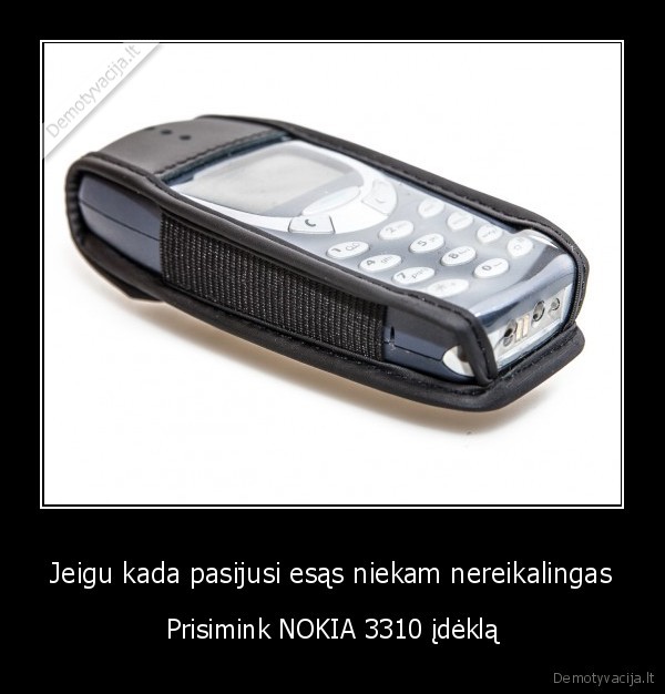 Jeigu kada pasijusi esąs niekam nereikalingas - Prisimink NOKIA 3310 įdėklą