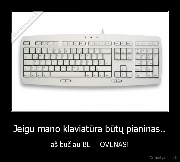 Jeigu mano klaviatūra būtų pianinas.. - aš būčiau BETHOVENAS!