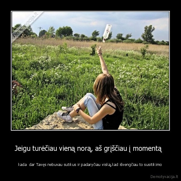 Jeigu turėčiau vieną norą, aš grįščiau į momentą   - kada  dar Tavęs nebuvau sutikus ir padaryčiau viską,kad išvengčiau to susitikimo