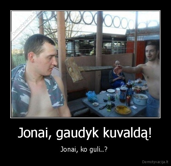 Jonai, gaudyk kuvaldą! - Jonai, ko guli..? 