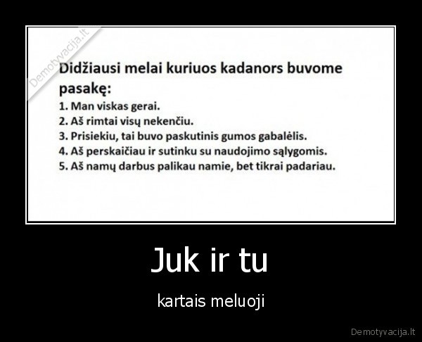 Juk ir tu - kartais meluoji