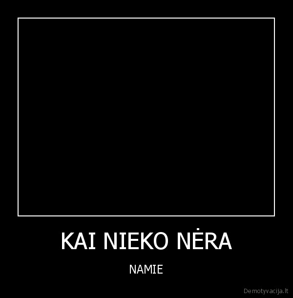 KAI NIEKO NĖRA - NAMIE