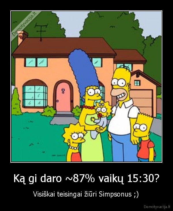 Ką gi daro ~87% vaikų 15:30? - Visiškai teisingai žiūri Simpsonus ;)