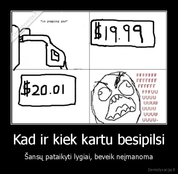 Kad ir kiek kartu besipilsi - Šansų pataikyti lygiai, beveik neįmanoma