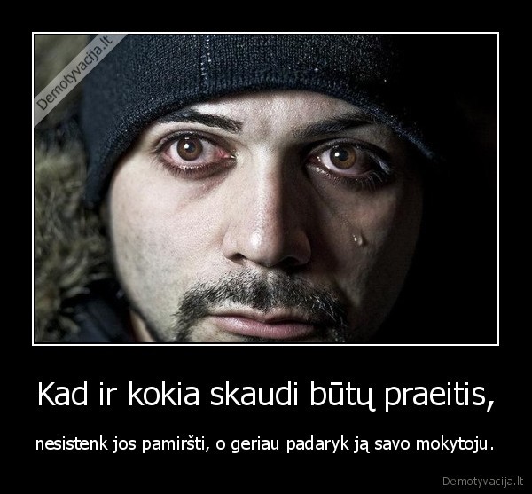 Kad ir kokia skaudi būtų praeitis, - nesistenk jos pamiršti, o geriau padaryk ją savo mokytoju.