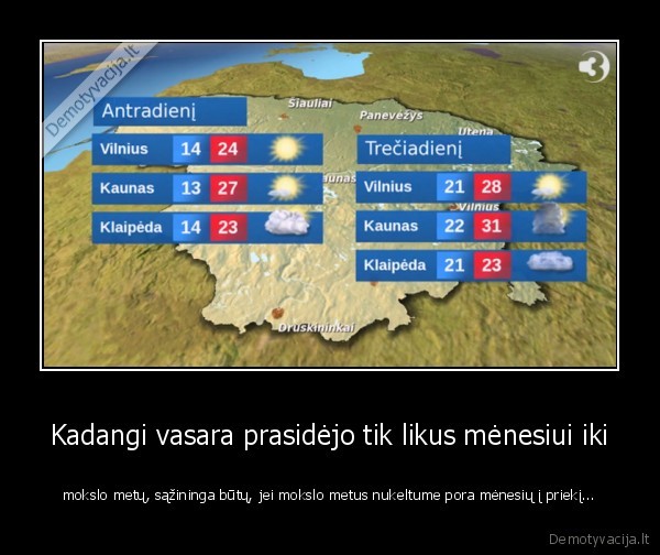 Kadangi vasara prasidėjo tik likus mėnesiui iki - mokslo metų, sąžininga būtų, jei mokslo metus nukeltume pora mėnesių į priekį...