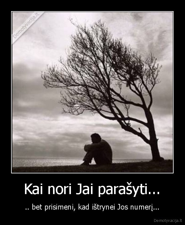 Kai nori Jai parašyti... - .. bet prisimeni, kad ištrynei Jos numerį...