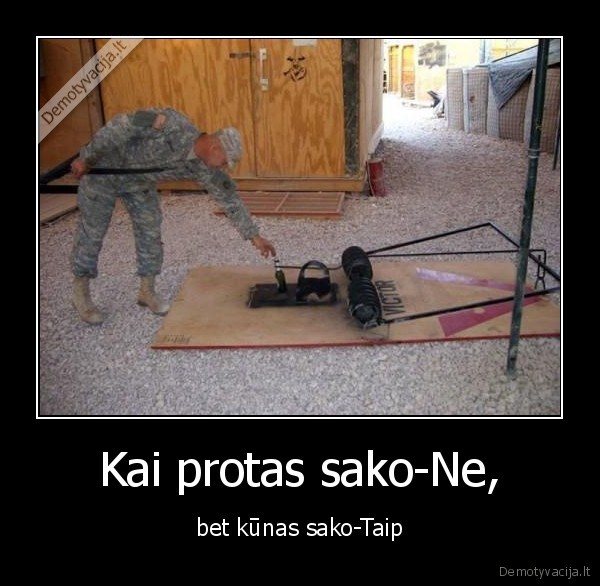 Kai protas sako-Ne, - bet kūnas sako-Taip