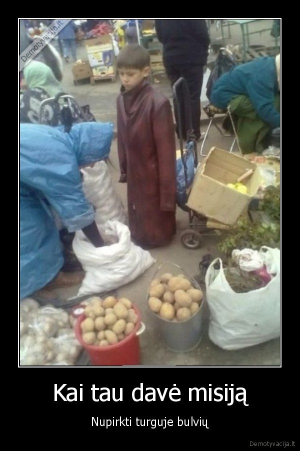 Kai tau davė misiją - Nupirkti turguje bulvių