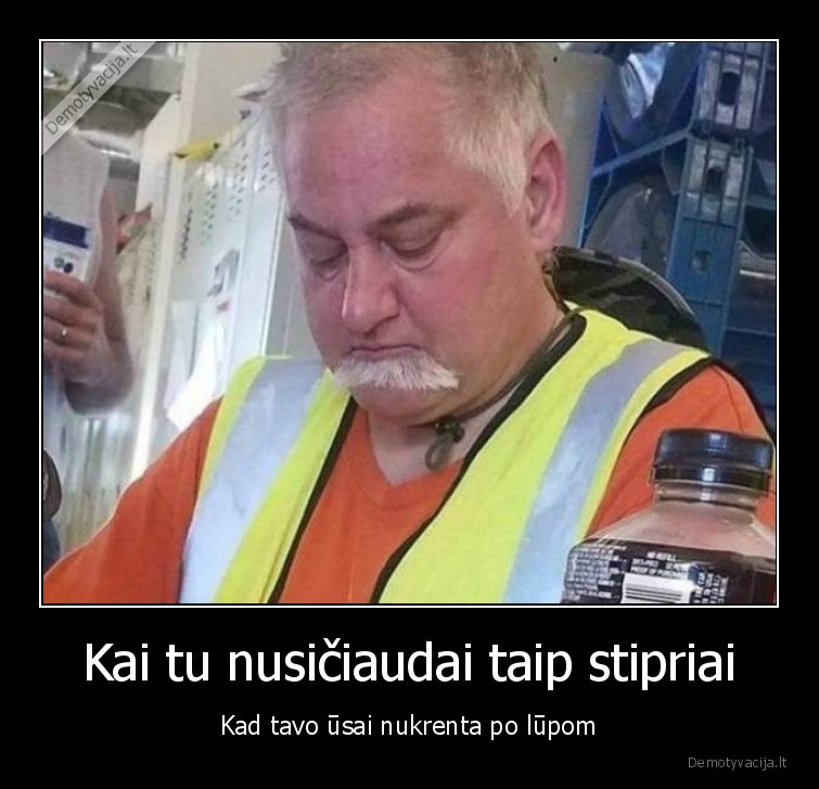 Kai tu nusičiaudai taip stipriai - Kad tavo ūsai nukrenta po lūpom