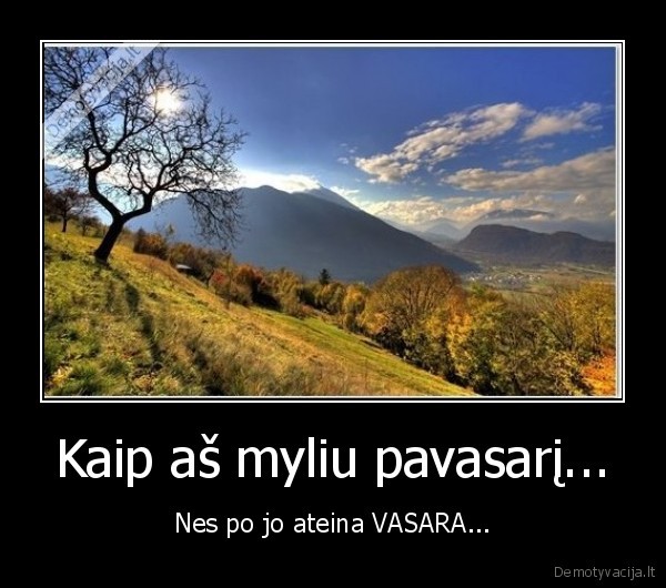 Kaip aš myliu pavasarį... - Nes po jo ateina VASARA...