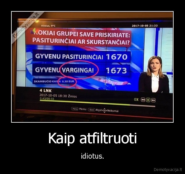 Kaip atfiltruoti - idiotus.