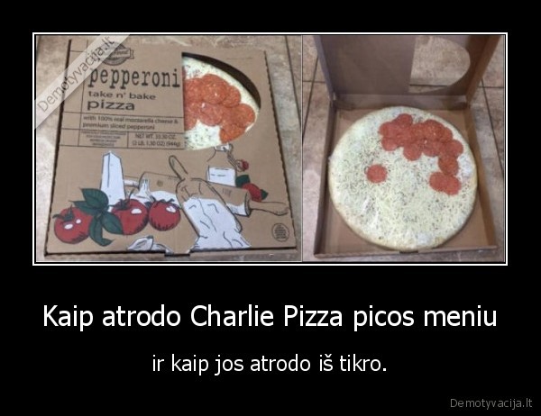 Kaip atrodo Charlie Pizza picos meniu - ir kaip jos atrodo iš tikro.