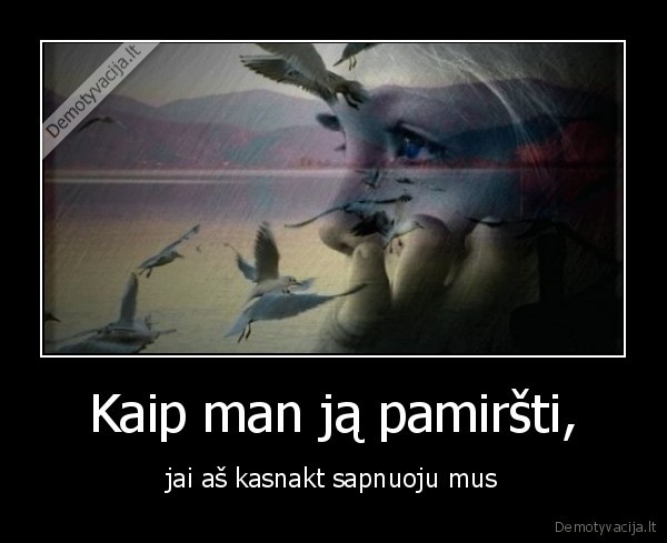 Kaip man ją pamiršti, - jai aš kasnakt sapnuoju mus
