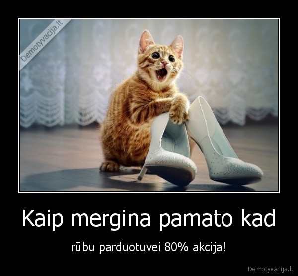 Kaip mergina pamato kad - rūbu parduotuvei 80% akcija!