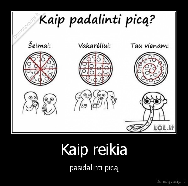 Kaip reikia - pasidalinti picą