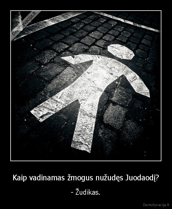 Kaip vadinamas žmogus nužudęs Juodaodį? - - Žudikas.