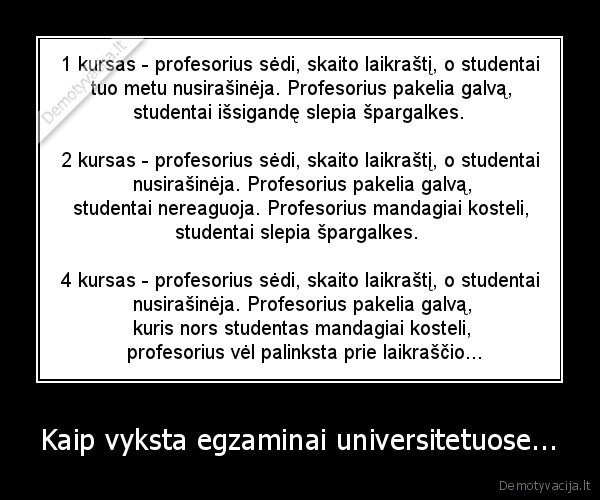 Kaip vyksta egzaminai universitetuose... - 