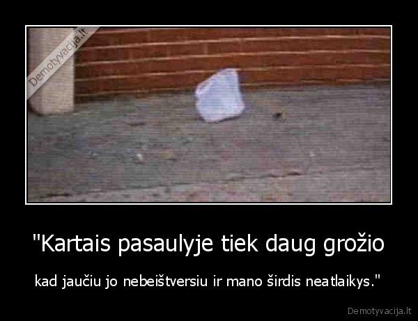 "Kartais pasaulyje tiek daug grožio - kad jaučiu jo nebeištversiu ir mano širdis neatlaikys."