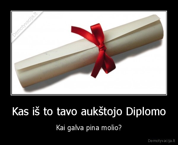 Kas iš to tavo aukštojo Diplomo - Kai galva pina molio?