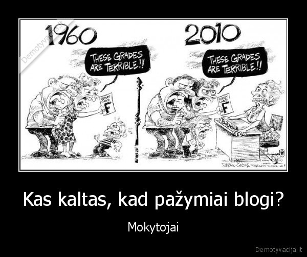 Kas kaltas, kad pažymiai blogi? - Mokytojai