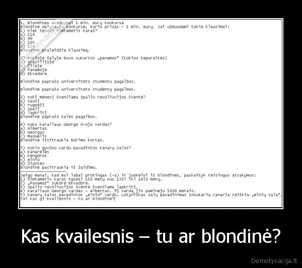 Kas kvailesnis – tu ar blondinė? - 