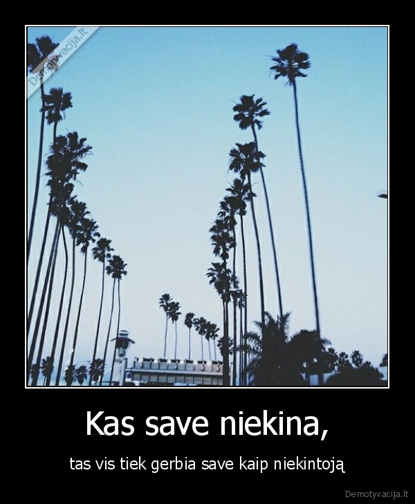 Kas save niekina, - tas vis tiek gerbia save kaip niekintoją