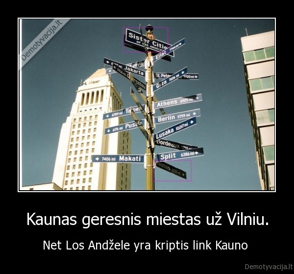 Kaunas geresnis miestas už Vilniu. - Net Los Andžele yra kriptis link Kauno 