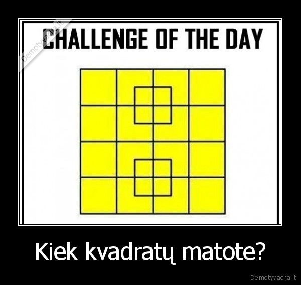 Kiek kvadratų matote? - 