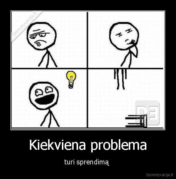 Kiekviena problema - turi sprendimą 