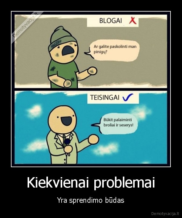 Kiekvienai problemai - Yra sprendimo būdas