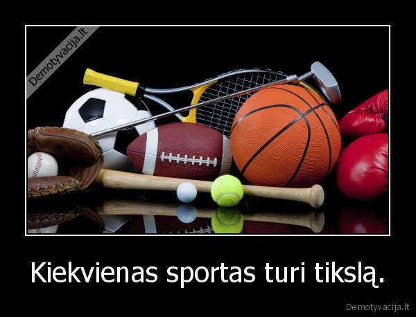 Kiekvienas sportas turi tikslą. - 