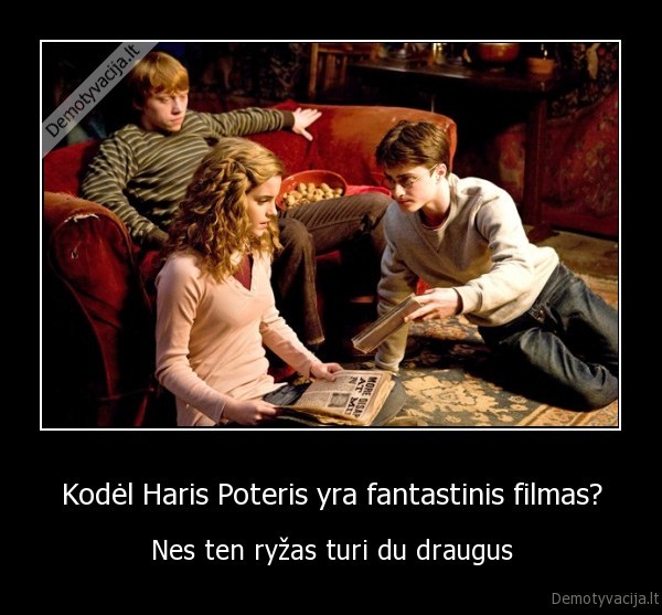 Kodėl Haris Poteris yra fantastinis filmas? - Nes ten ryžas turi du draugus